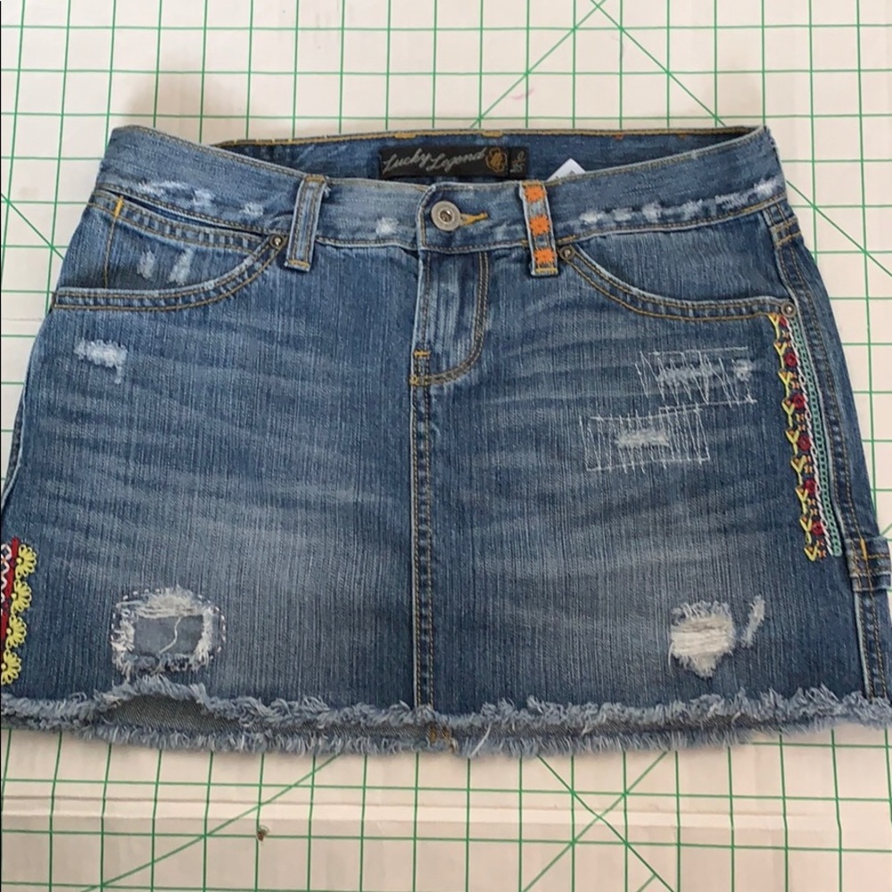 Lucky “Sister Carpenter” Embroidered Mini-Skirt